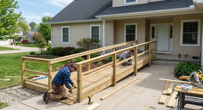 Hardwood Ramp Installation in Conroe, TX